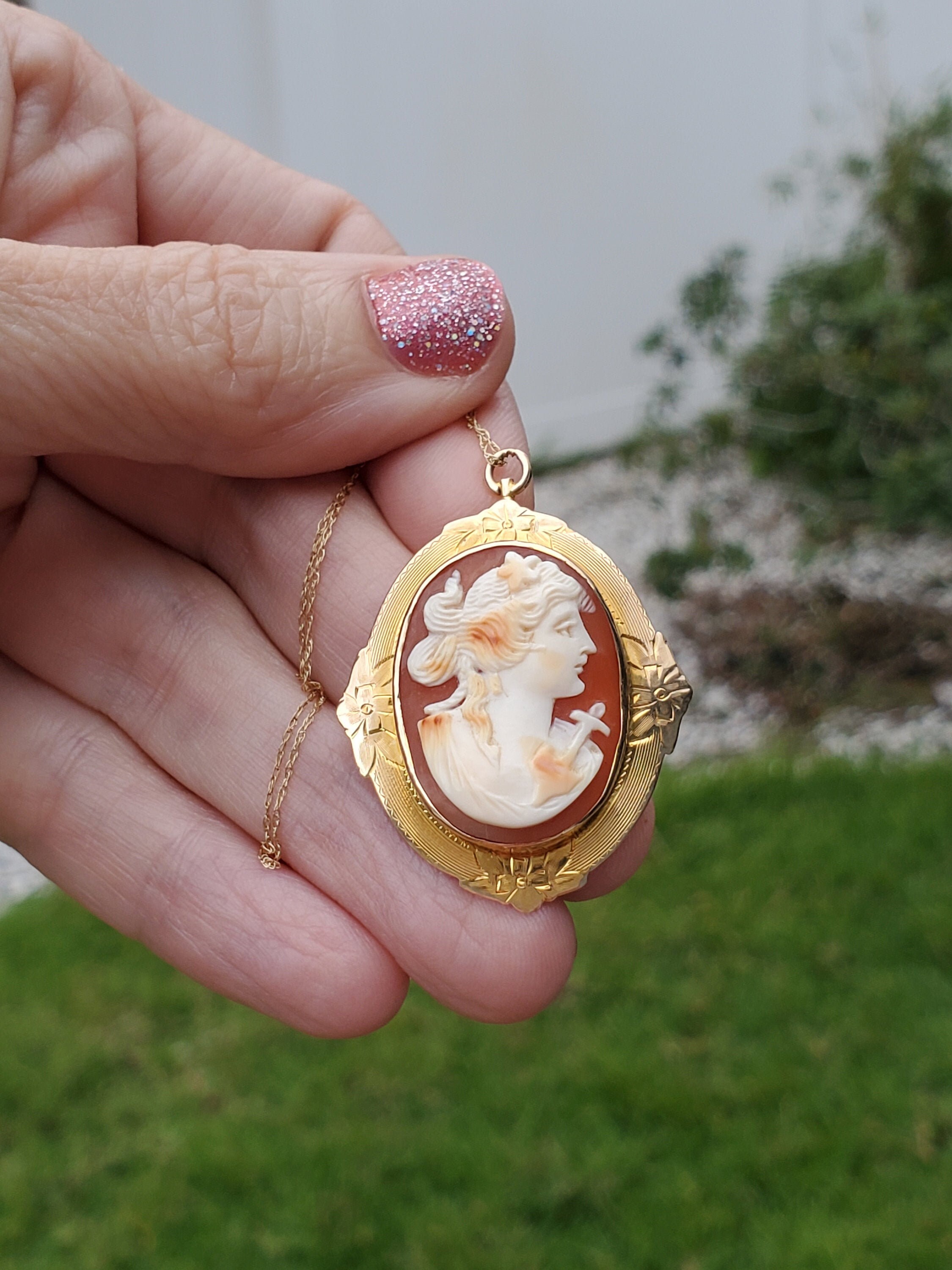 Antique Edwardian 10k Gold Cameo 
