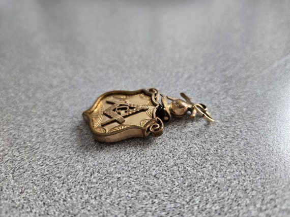 Antique gold filled enamel Masonic fob - image 6