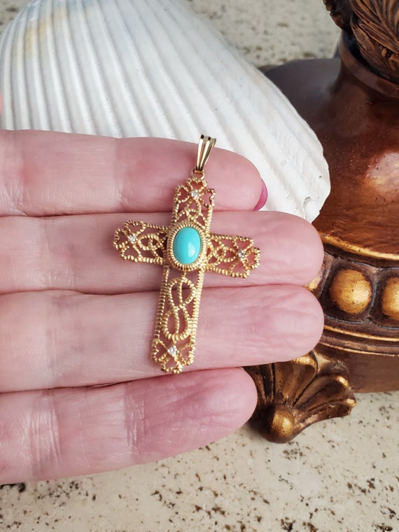 Modern Estate 14k Gold Blue Turquoise 