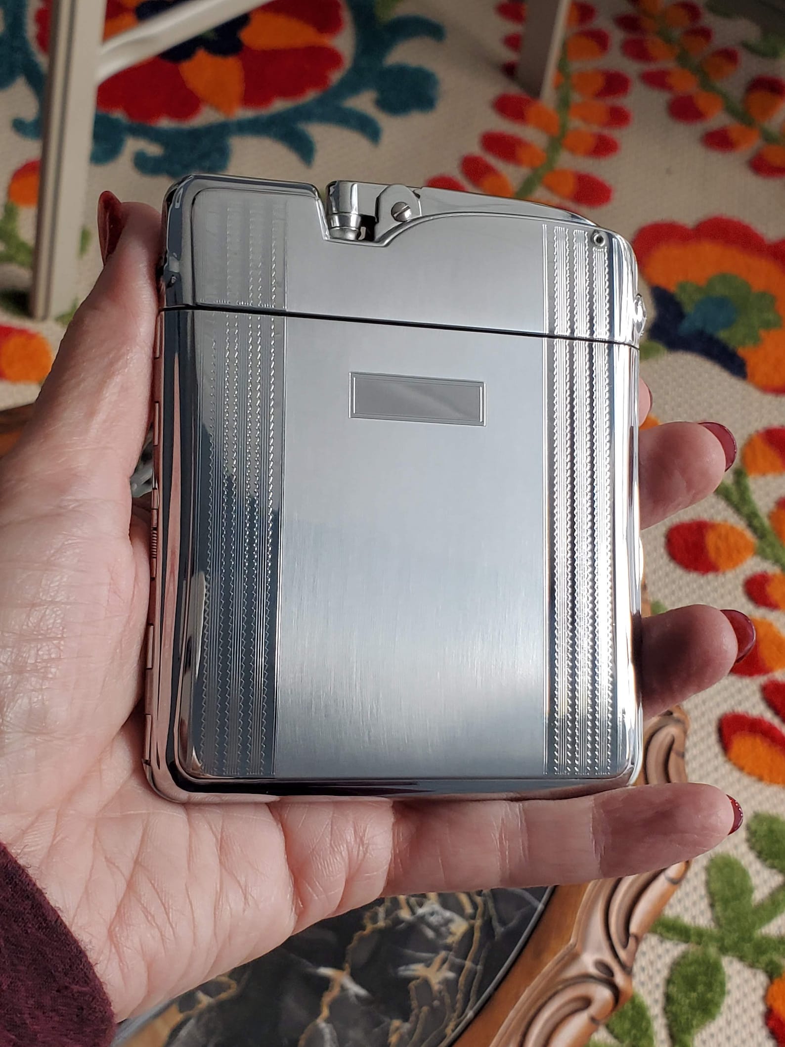 Cigarette case lighter Ronson Ten A Case chrome vintage Art Etsy