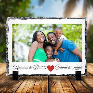 Pizarra rectangular con foto personalizada, marco de fotos de pizarra personalizado para aniversarios, bodas, Navidad y cumpleaños. Pizarra con foto para regalar.