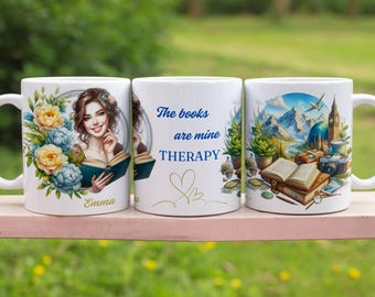 Personalized Book Lover Mug: Floral Reading Gift
