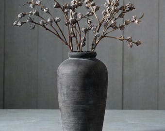 Large Rustic Ceramic Vase 11-Inch Farmhouse Vase for Home Decor, Living Room, Wedding, Table