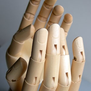 PAIR 6 Wooden Mannequin Display Hands SMALL 6 inch SET New image 1