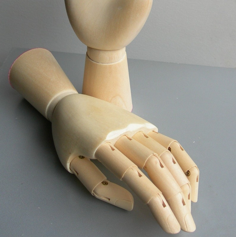 PAIR 6 Wooden Mannequin Display Hands SMALL 6 inch SET New image 4