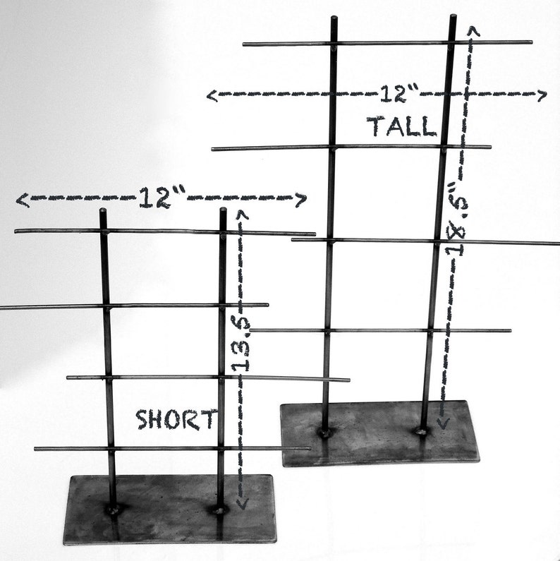 TALL Natural Steel Metal Jewelry Display Rack image 4