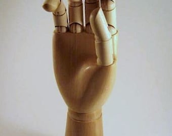 ONE 12" Wooden Mannequin Hand -  LARGE NEW