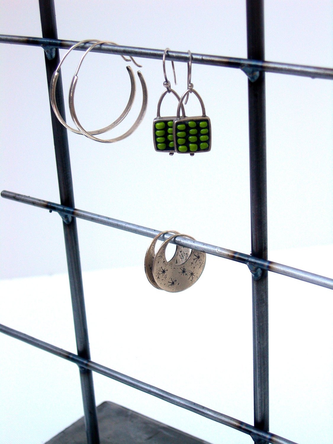 SHORT and TALL Natural Metal Steel Jewelry Display Stands.