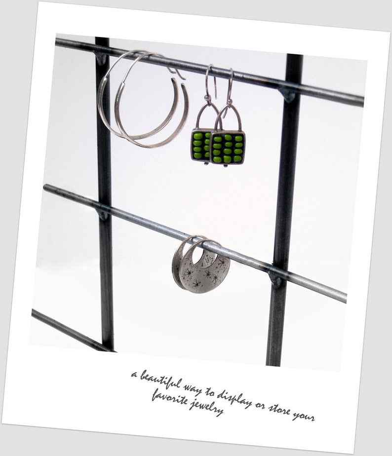 TALL Natural Steel Metal Jewelry Display Rack image 1