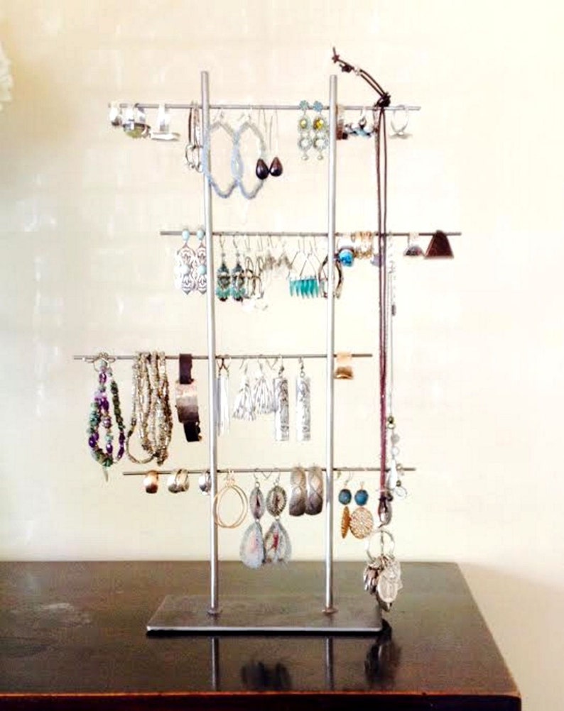 TALL Natural Steel Metal Jewelry Display Rack image 5