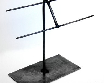 Jewelry Display Stand Rustic Metal or Natural Steel - BEND Mini Ladder