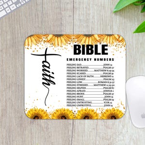 Floral Christian Mousepad: Bible Verse Religious Gift