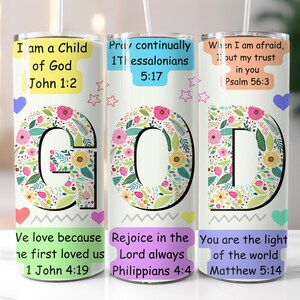 Faith Tumbler: Inspirational Scripture Cup, Religious Gift, 20oz Stainless Steel Cup, Godly Jug