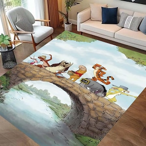 Alfombra infantil con diseño de dibujos animados, divertida y con estampado de animales, ideal para habitación infantil, acogedora y para sala de juegos, regalo para niños.