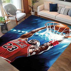 Basketball Rug, Sports Rug, Kids Room Decor, Basketball Legend Rug, Custom Decor Rug, Cute Rug, Themed Rug, indoor Rug, Small Rug, Soft Rug