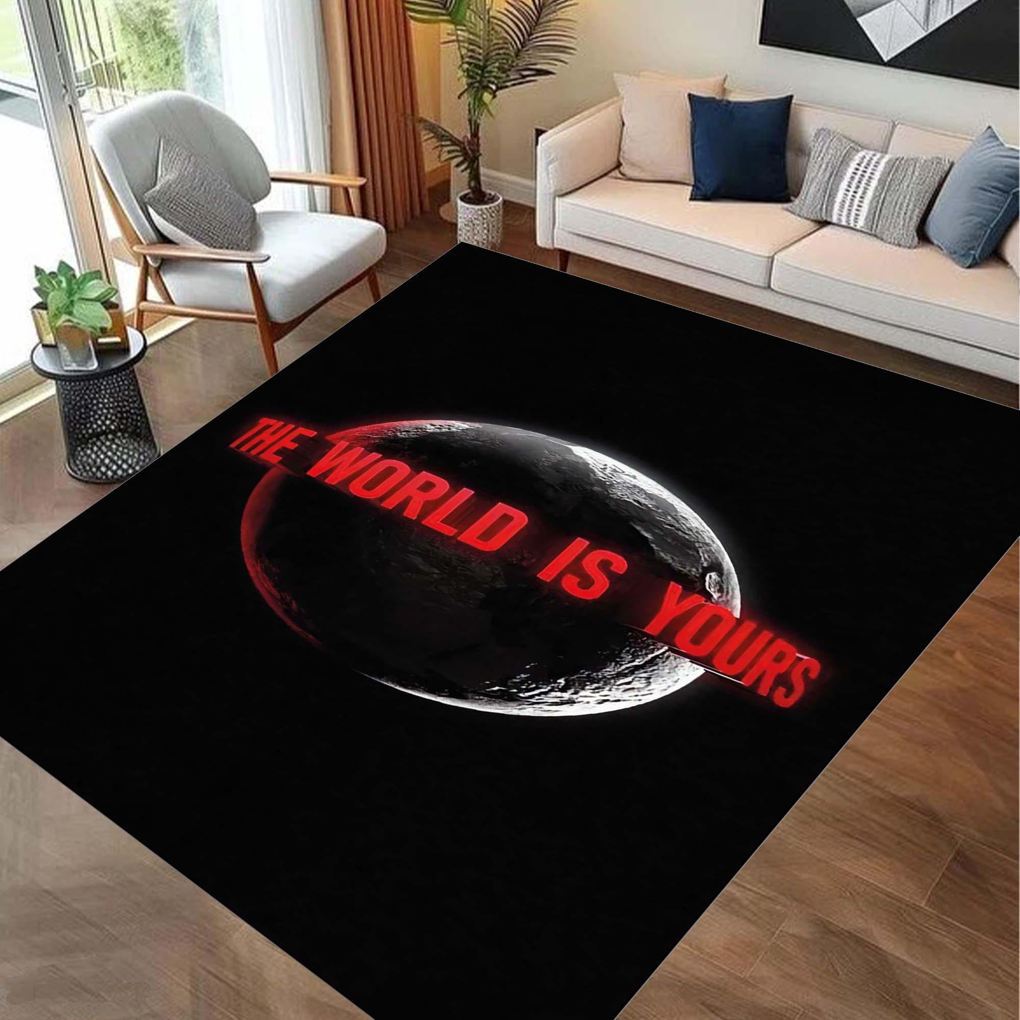 The World is Yours Rug, Scarface Rug, Bold Motivational