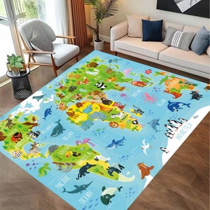 Lernteppich, Kinderteppich, Spielzimmer, Geografie, Geographie, Interaktiv, Montessori Geschenk, Klassenzimmer