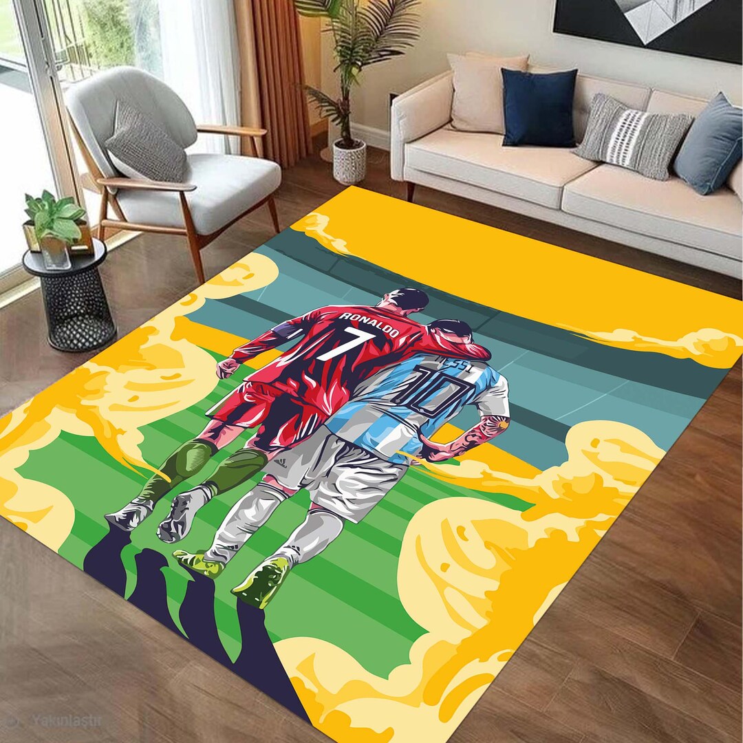 Football Rug, Messi Ronaldo Rug, Ronaldo Rug, Neymar Rug, Football ...