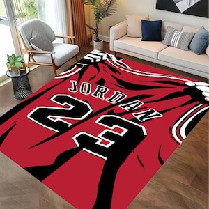 Kids  Room Rug, Basketball Legend Jersey Rug, MichaelJordanRug, 23 Area Rug, Sports Fan Room Decor, Gift for Basketball Enthusiasts Rug Mat