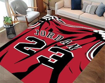 Kids  Room Rug, Basketball Legend Jersey Rug, MichaelJordanRug, 23 Area Rug, Sports Fan Room Decor, for Basketball Enthusiasts Rug Mat