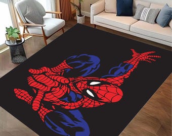 Kids Room Rug, Spider Men Rug, Avenger Rug, Spider Man Rug, Super Hero Rug, Soft Rug, Custom Name Rug, Washable Rug,