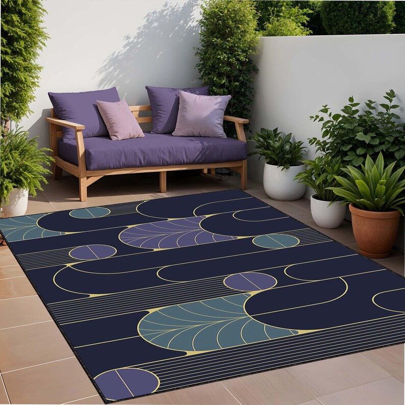 Mid Century Modern Rug, Scandinavia Rug, Minimalist Rug, Soft Rug, Aesthetic Rug, Modern Abstract Navy Rug, Geometric Rug, Art Decor Rug Mat