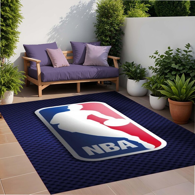 Nba Outdoor Rugs NBA Inspired Basketball Rug, Sports Fan Area Rug, Game Room or Bedroom ...