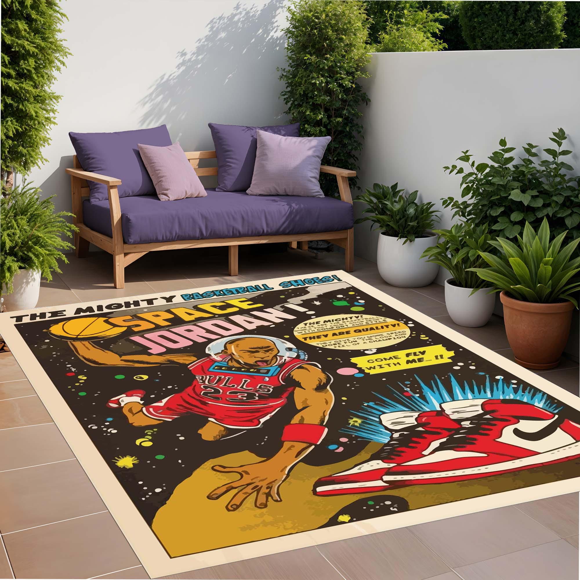 Michael Jordan Space Jam Rug ラグ 163x114 NOS Vtg 1996 Space Jam