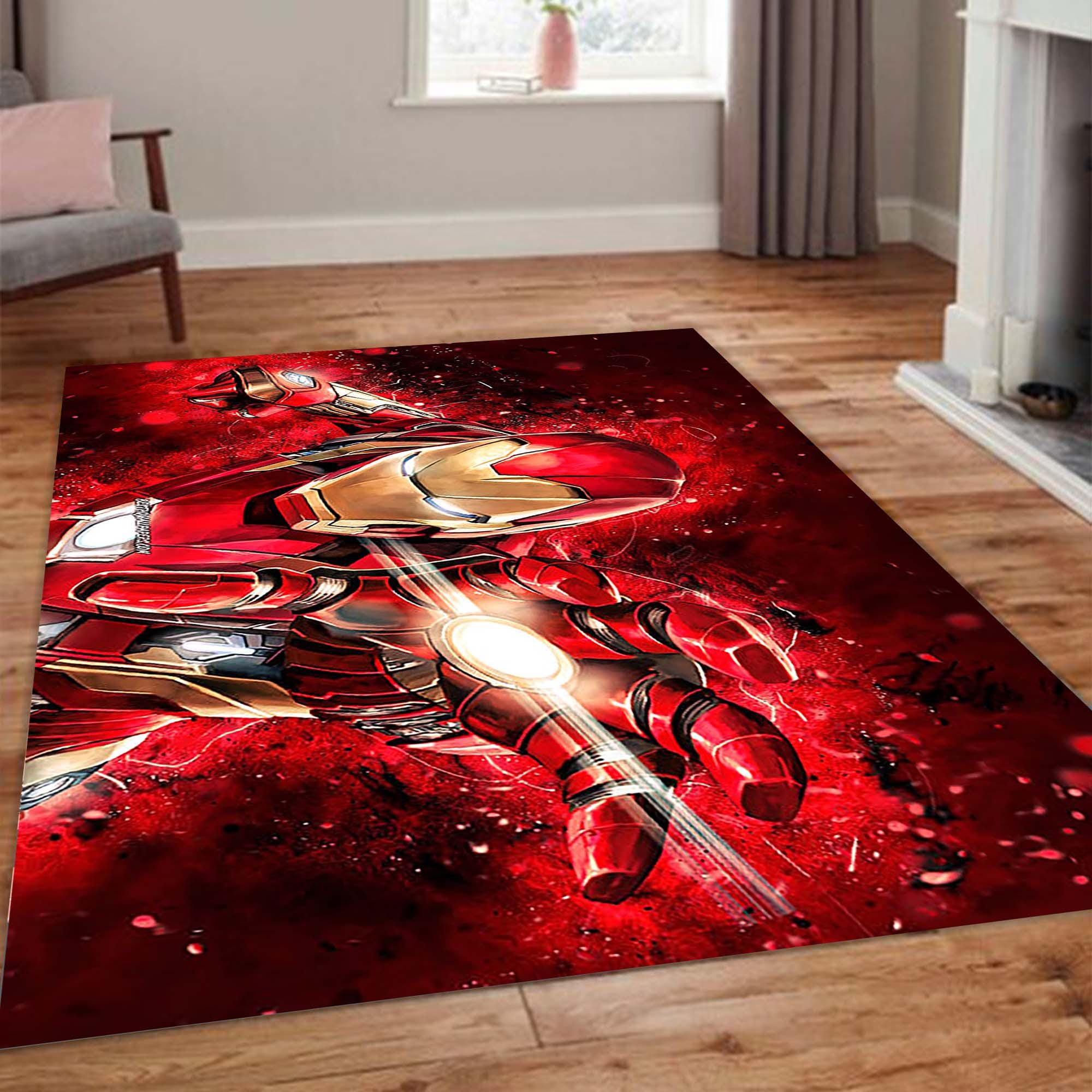 Icoon Man Rug Red Iron Man Rug, Ironman Rug, Avenger Rug, Soft Rug, Non Slip Based ...
