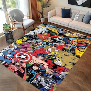 Soft Rug, Kids Room Rug, Avenger Rug, Super Hero Rug, Caption America Rug, Hulk Rug, Themed Rug, Movie Decor Rug, Kids Room Decor, Gift Rugs