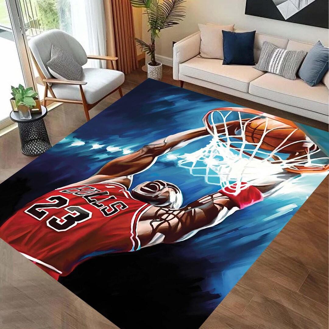 Basketball Rug, Sports Rug, Kids Room Decor, Basketball Legend Rug ...