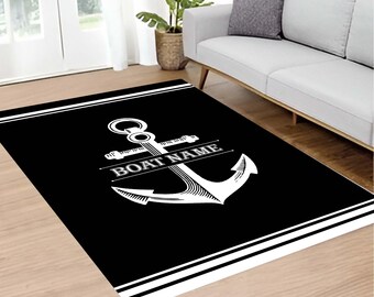 ラグ・カーペット USED YACHT RUG Yacht Rug, Boat Rug, Anchor Area Rug With Retro Look, Oriental