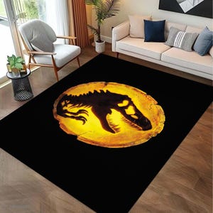 Dinosaurs Designed Non Slip Kid's Room Rug, Soft Rug, Dinosaurs Nursery Play Mat, Green Kids Rug, Jurassic Kids Rugs, Washable and Non Slip