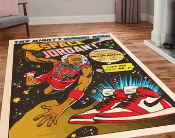 Michael Jordan Space Jam Rug ラグ 163x114 NOS Vtg 1996 Space Jam