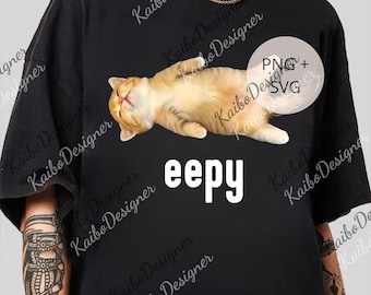 Eppy Cat Meme png, rolig katt png, Gen Z-skämt png, dum hjärnrot-present, kattälskare-present, rolig katt-t-shirt, cool katt png, digital fil