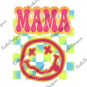 Retro Neon Mama png, Muttertag png Geschenk von Tochter für Mama Mama, png zum Geburtstag für ihre Babyparty