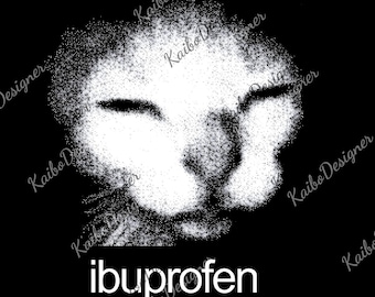 Funny Ibuprofen Cat Meme png, Funny Cat png, Stupid Cat Gifts, Ugly Cat png, Unhinged Digiatl, Cringe png, Inappropriate png