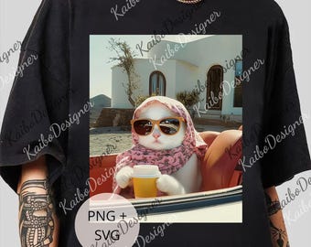 Funny Elegant Cat With Beer png, Vintage Cat Digital File, Cute Cat png, Gen Z Joke png, Stupid Brainrot Gift, Cat Lover Gift, Cool Cat png