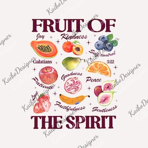 Fruit of the Spirit png, Christian png, Bible Verse digital, Christian Gift, Trendy Farmer&#39;s Market png, Jesus Faith png