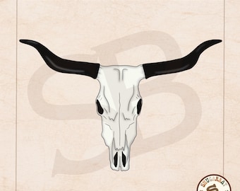 Cow Skull PNG, Western Rodeo Graphic, Cowboy Design (Digital Download)