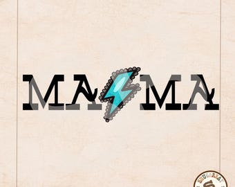 Western Mama, png, turkoois, bliksemschicht, rodeo cowgirl-afbeelding (digitale download)