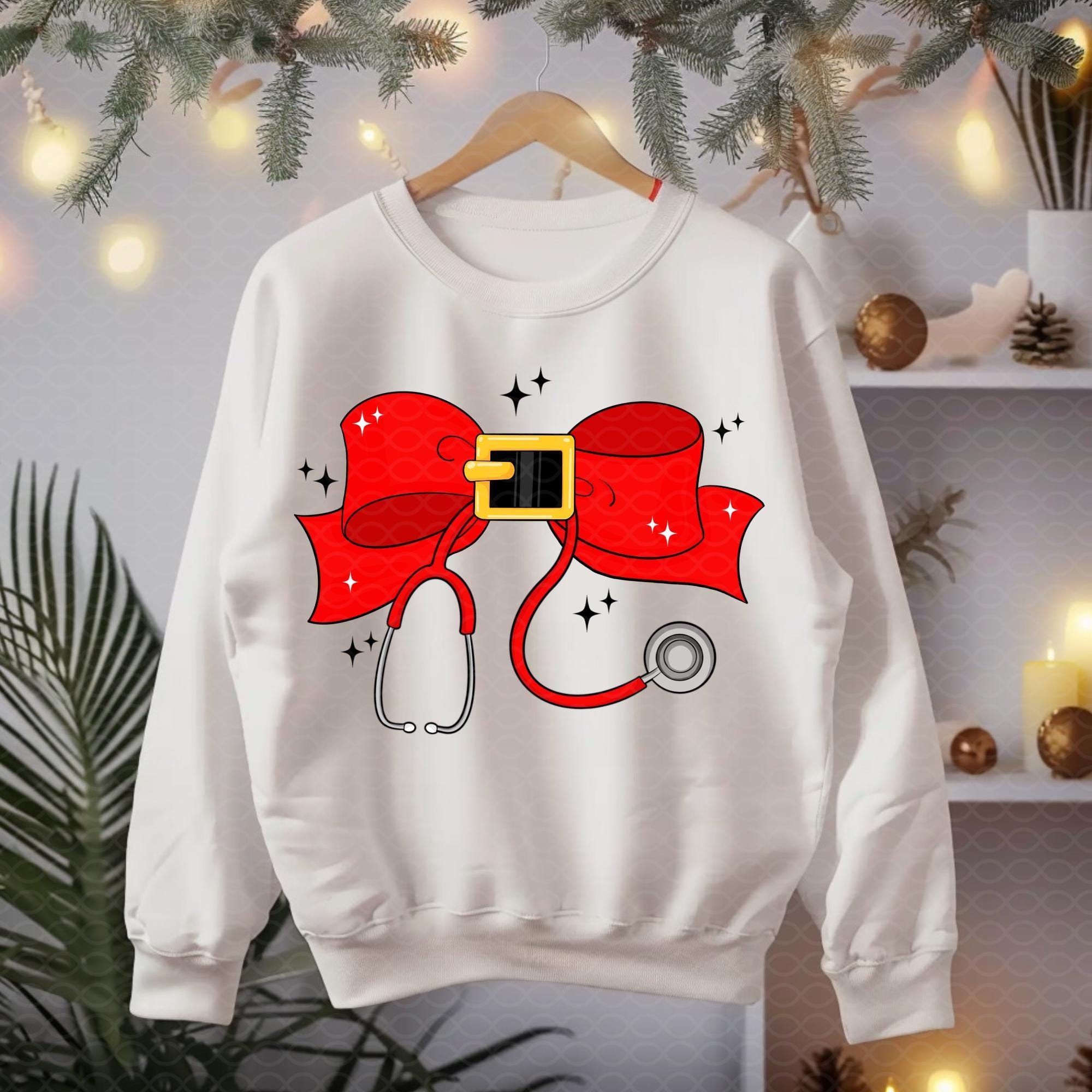 Christmas nurse coquette png,nurse coquette png,nurse stethescope png,chrristmas season png,christmas tshirt design png,nurse life png