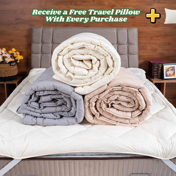Natural Merino Wool Comforter, 100% Cotton Duvet Insert, Handmade All-Season Quilt, Custom Sizes