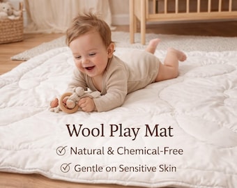 Organic Merino Wool Baby Play Mat, Montessori Floor Mat, Natural Nursery Rug