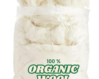 Rembourrage en laine biologique | Garnissage en fibres naturelles pour jouets, oreillers et feutrage
