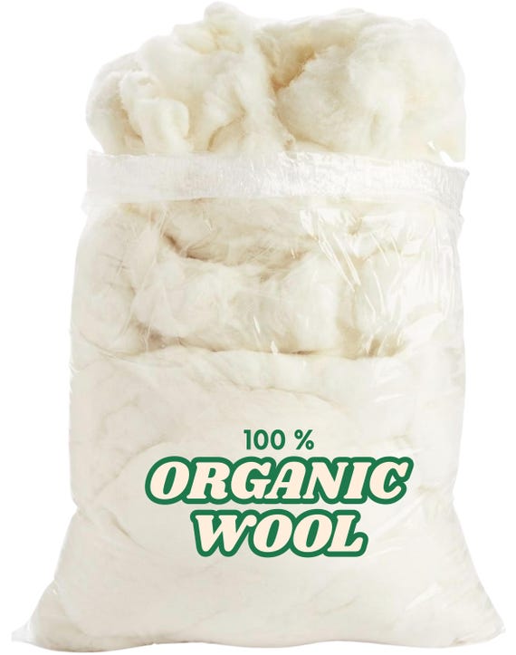 Organic Wool Stuffing | Natural Fiber Fill for Toys, Pillows, Felting