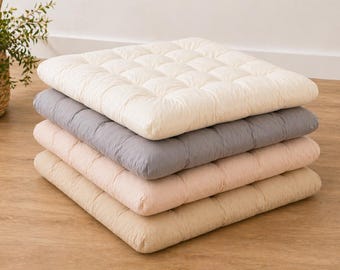 Wool Filled Floor Cushion,Wool Floor Cushion for RV & Van Life,Natural Wool Seat,Meditation Cushion,Minimal Floor Seating,Wool Pets Bed