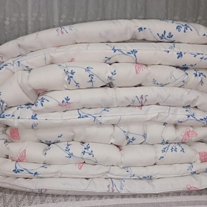 Wool Quilt in 9 Different Patterns-Organic Wool Comforter-American and Canadian Sizes Organic Wool Duvet-All Seasons-Customizable Duvet-Wool