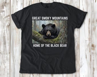 Great Smoky Mountains Black Bear Shirt Home of the Black Bear Tee Vintage Wildlife Graphic National Park Souvenir Comfort Colors Top