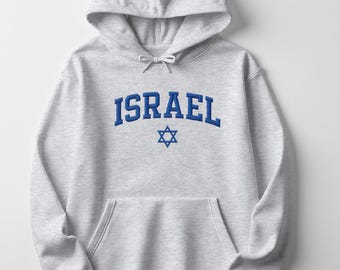 Israel Embroidered Hoodie. Unisex Fit. Star of David Jewish Pride Sweatshirt. Unisex Israel Support Apparel. Gift for Supporters